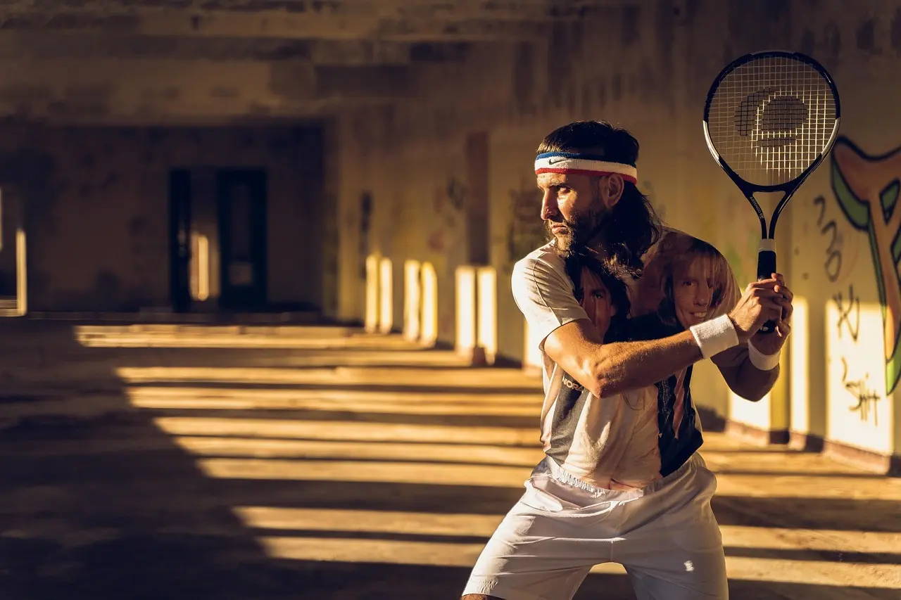Tennisspiller klar til slag